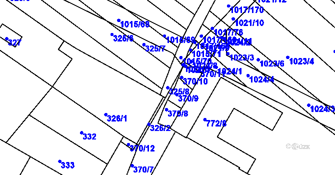 Parcela st. 325/8 v KÚ Prace, Katastrální mapa