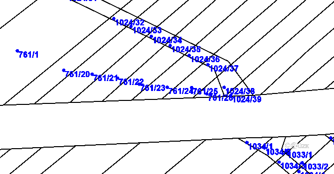 Parcela st. 761/24 v KÚ Prace, Katastrální mapa