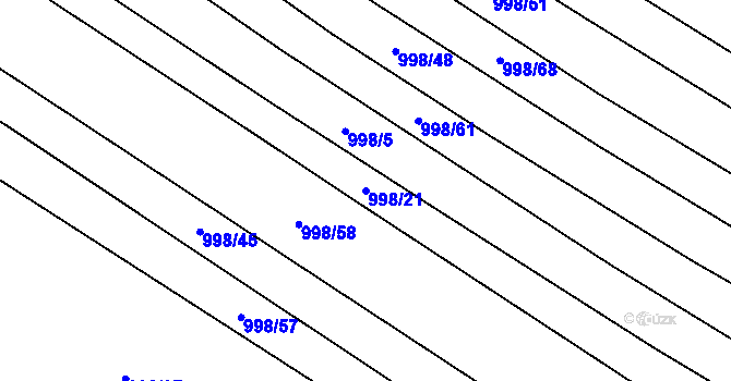 Parcela st. 998/21 v KÚ Prace, Katastrální mapa
