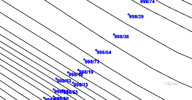 Parcela st. 998/54 v KÚ Prace, Katastrální mapa
