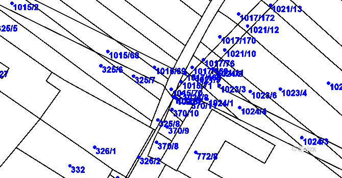 Parcela st. 1015/70 v KÚ Prace, Katastrální mapa