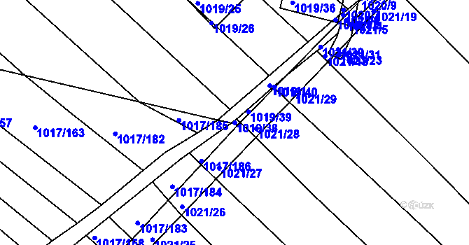 Parcela st. 1019/38 v KÚ Prace, Katastrální mapa