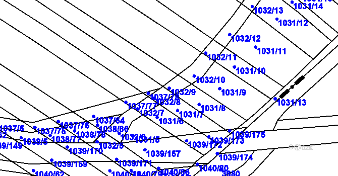 Parcela st. 1032/9 v KÚ Prace, Katastrální mapa