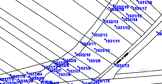 Parcela st. 1032/11 v KÚ Prace, Katastrální mapa