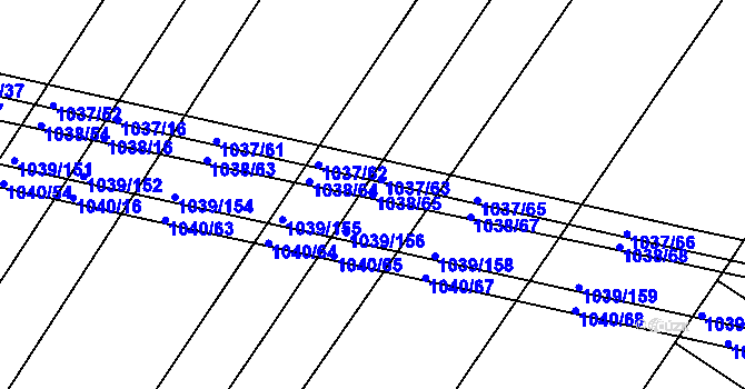Parcela st. 1038/65 v KÚ Prace, Katastrální mapa