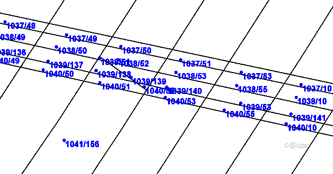 Parcela st. 1039/140 v KÚ Prace, Katastrální mapa