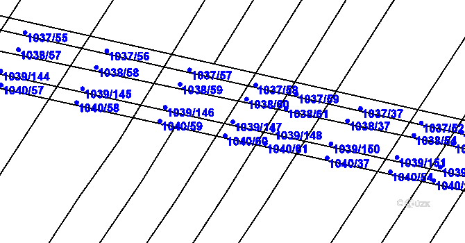 Parcela st. 1039/147 v KÚ Prace, Katastrální mapa