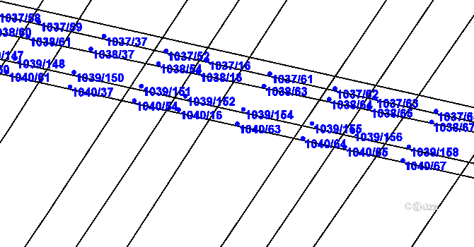 Parcela st. 1040/63 v KÚ Prace, Katastrální mapa