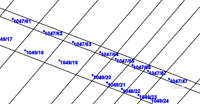 Parcela st. 1047/64 v KÚ Prace, Katastrální mapa