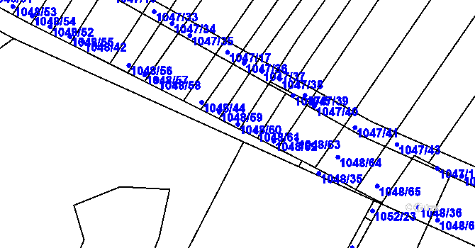 Parcela st. 1048/60 v KÚ Prace, Katastrální mapa