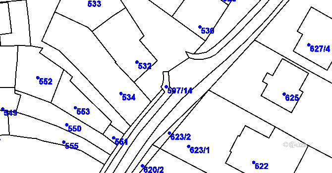 Parcela st. 507/14 v KÚ Prace, Katastrální mapa
