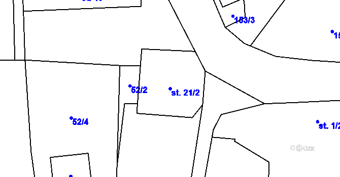 Parcela st. 21/2 v KÚ Drachkov u Strakonic, Katastrální mapa
