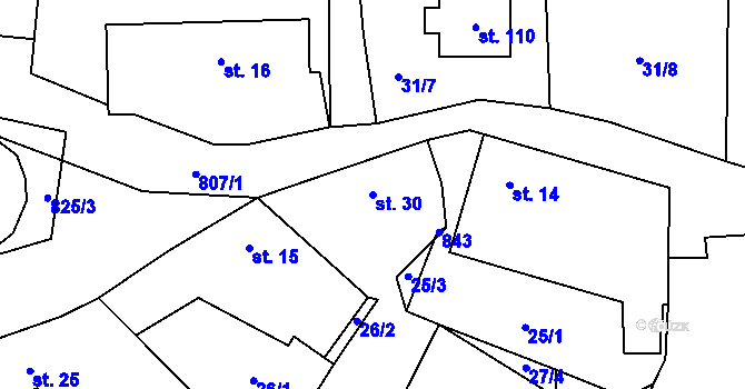 Parcela st. 30 v KÚ Drachkov u Strakonic, Katastrální mapa