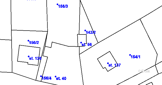 Parcela st. 56 v KÚ Drachkov u Strakonic, Katastrální mapa