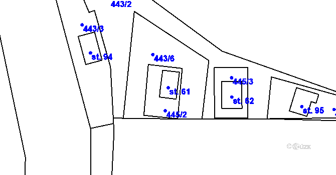 Parcela st. 61 v KÚ Drachkov u Strakonic, Katastrální mapa