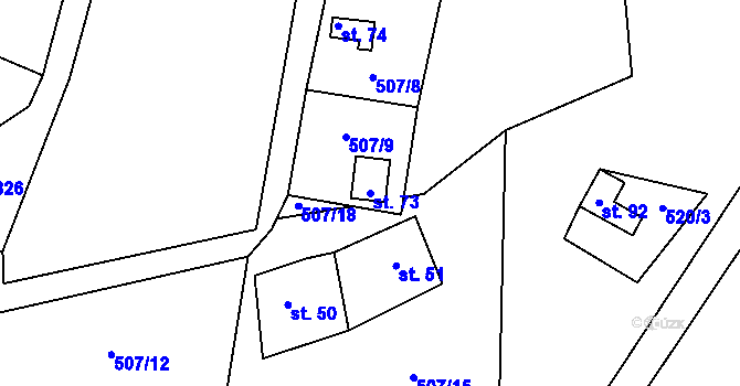 Parcela st. 73 v KÚ Drachkov u Strakonic, Katastrální mapa