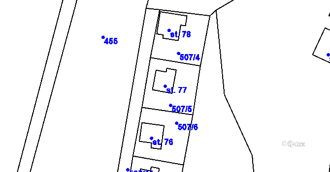 Parcela st. 77 v KÚ Drachkov u Strakonic, Katastrální mapa