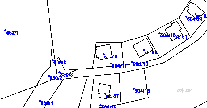 Parcela st. 79 v KÚ Drachkov u Strakonic, Katastrální mapa
