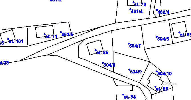 Parcela st. 86 v KÚ Drachkov u Strakonic, Katastrální mapa