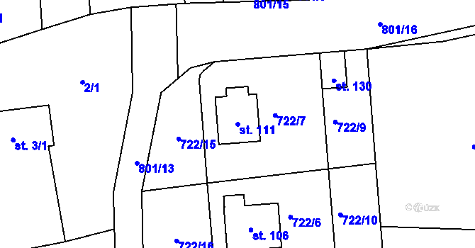 Parcela st. 111 v KÚ Drachkov u Strakonic, Katastrální mapa