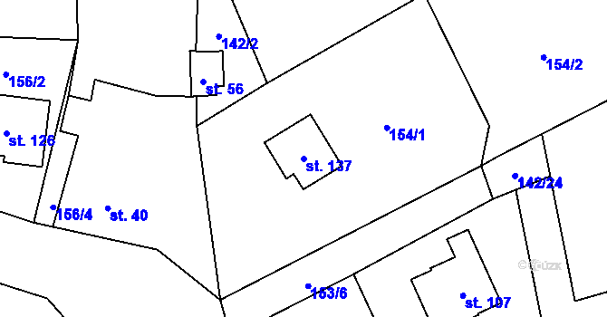 Parcela st. 137 v KÚ Drachkov u Strakonic, Katastrální mapa