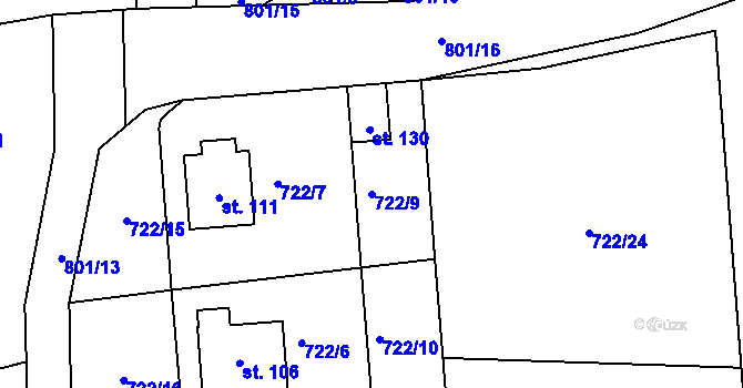 Parcela st. 722/9 v KÚ Drachkov u Strakonic, Katastrální mapa