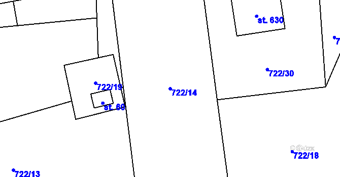 Parcela st. 722/14 v KÚ Drachkov u Strakonic, Katastrální mapa