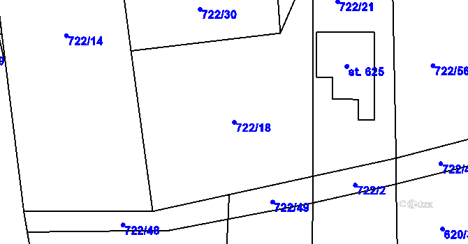Parcela st. 722/18 v KÚ Drachkov u Strakonic, Katastrální mapa