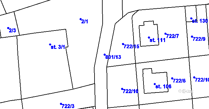 Parcela st. 801/13 v KÚ Drachkov u Strakonic, Katastrální mapa
