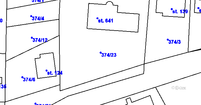 Parcela st. 374/23 v KÚ Drachkov u Strakonic, Katastrální mapa