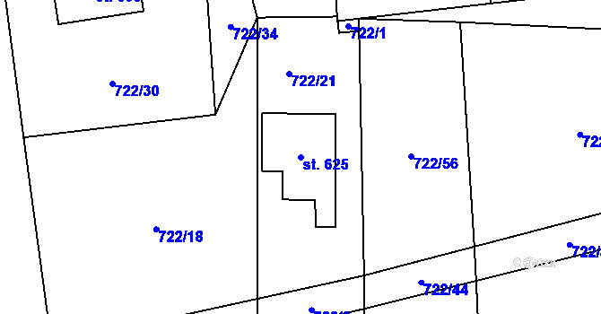 Parcela st. 625 v KÚ Drachkov u Strakonic, Katastrální mapa