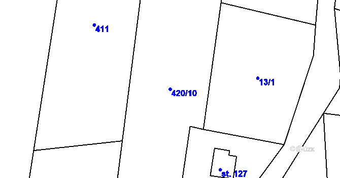 Parcela st. 420/10 v KÚ Drachkov u Strakonic, Katastrální mapa
