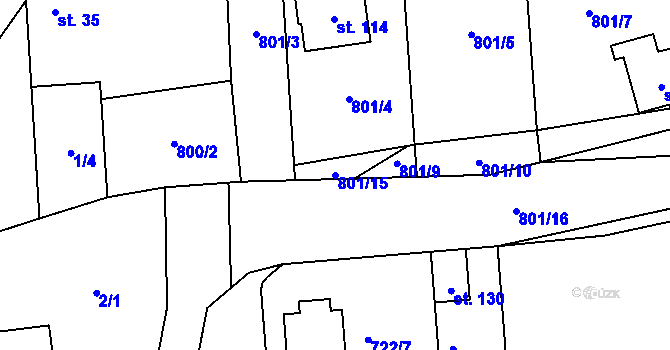 Parcela st. 801/15 v KÚ Drachkov u Strakonic, Katastrální mapa