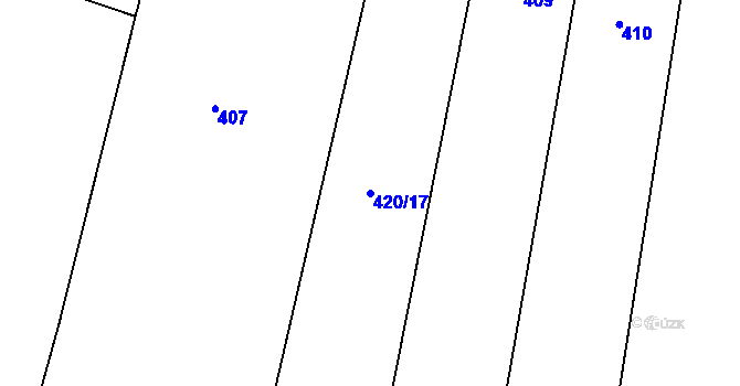 Parcela st. 420/17 v KÚ Drachkov u Strakonic, Katastrální mapa