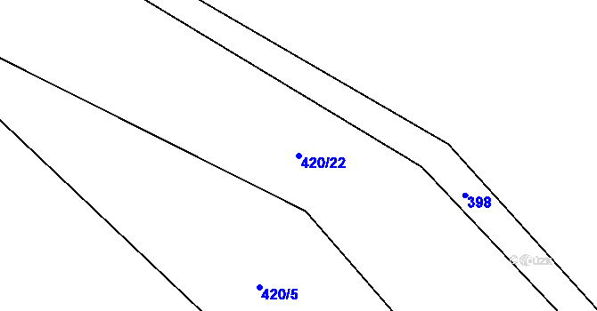 Parcela st. 420/22 v KÚ Drachkov u Strakonic, Katastrální mapa