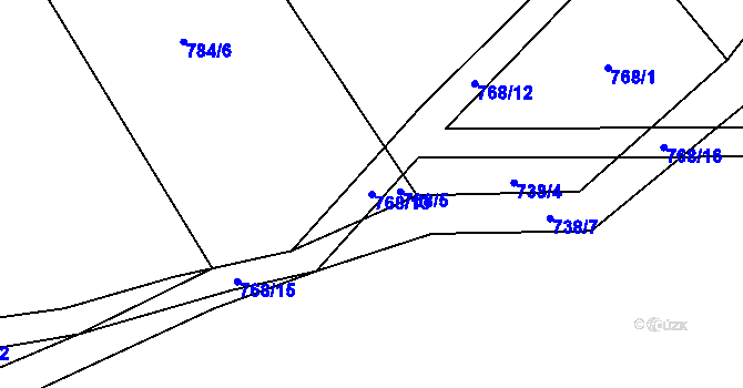 Parcela st. 768/13 v KÚ Drachkov u Strakonic, Katastrální mapa