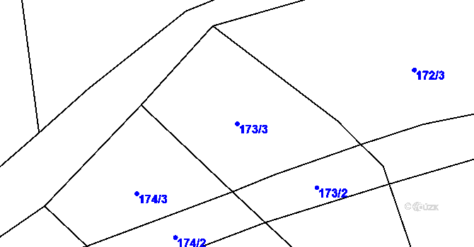 Parcela st. 173/3 v KÚ Makarov, Katastrální mapa