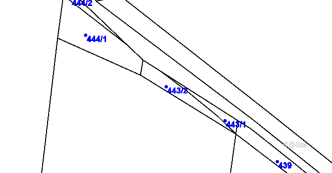 Parcela st. 443/2 v KÚ Makarov, Katastrální mapa
