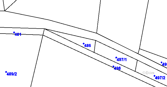 Parcela st. 486 v KÚ Makarov, Katastrální mapa