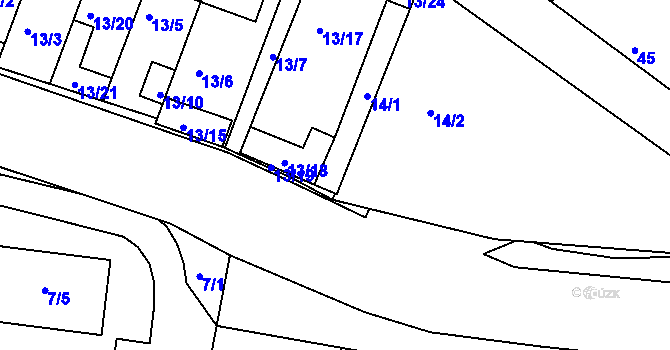 Parcela st. 15/5 v KÚ Práče, Katastrální mapa