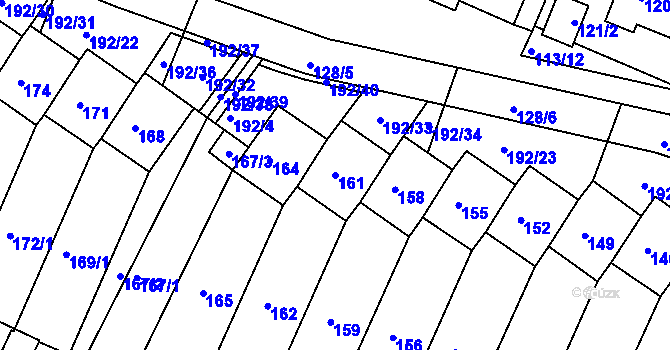 Parcela st. 161 v KÚ Práče, Katastrální mapa