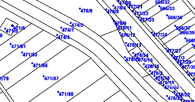 Parcela st. 474 v KÚ Práče, Katastrální mapa