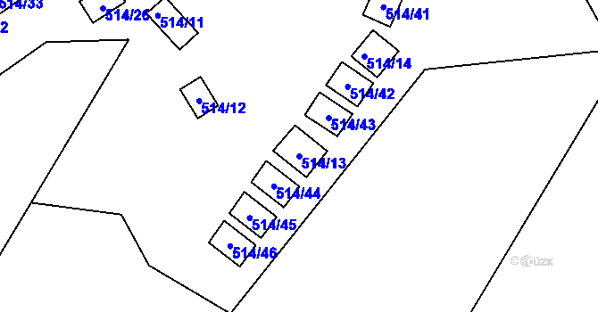 Parcela st. 514/13 v KÚ Práče, Katastrální mapa