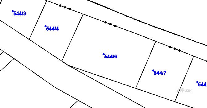 Parcela st. 544/6 v KÚ Práče, Katastrální mapa