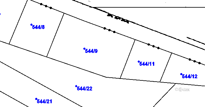 Parcela st. 544/10 v KÚ Práče, Katastrální mapa