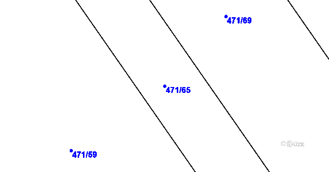 Parcela st. 471/65 v KÚ Práče, Katastrální mapa