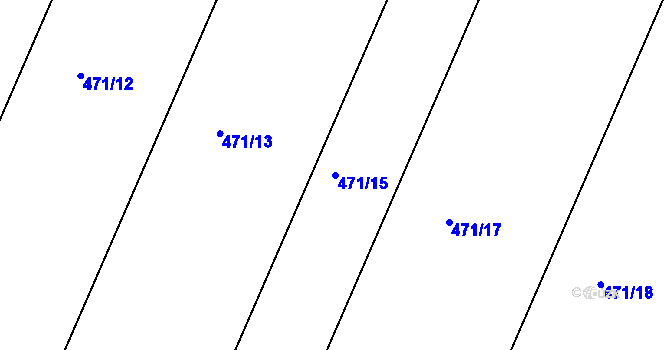 Parcela st. 471/15 v KÚ Práče, Katastrální mapa