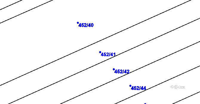 Parcela st. 452/41 v KÚ Práče, Katastrální mapa