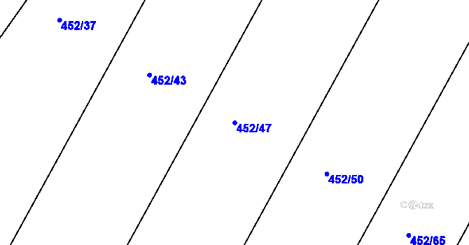 Parcela st. 452/47 v KÚ Práče, Katastrální mapa