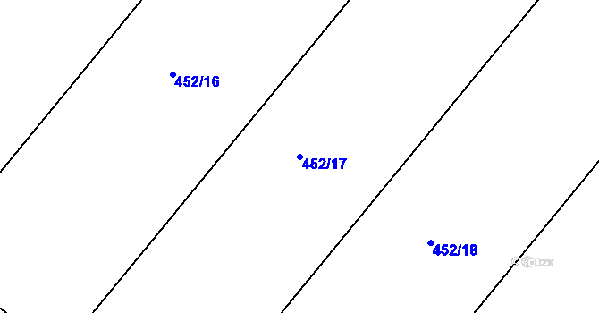 Parcela st. 452/17 v KÚ Práče, Katastrální mapa
